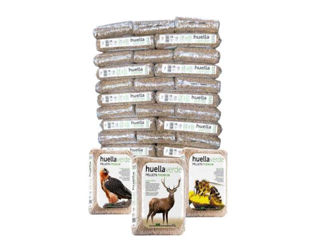 Palet de 77 sacos de pellet Huella Verde A1+